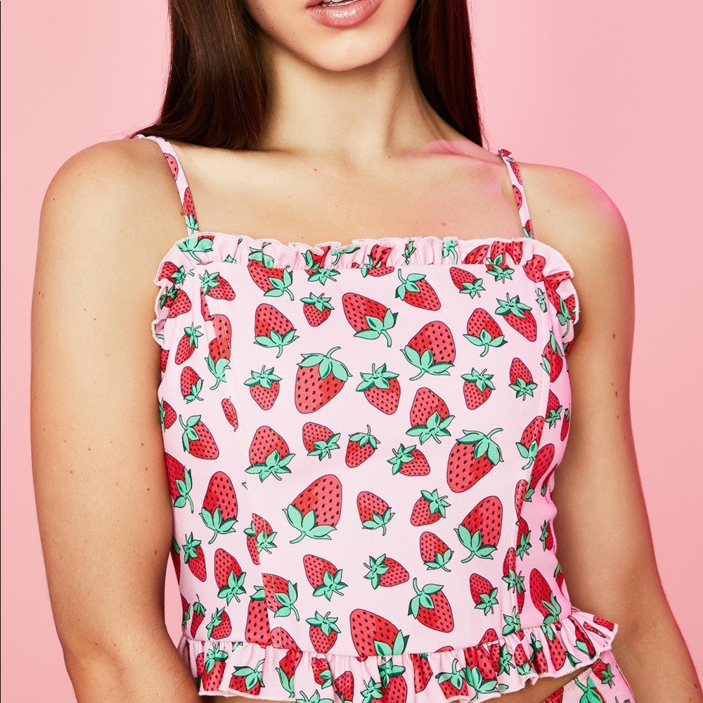 Sugar Thrillz Strawberry Fields Blouse